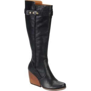 Kork-Ease Shawna Tall Leather Wedge Boots 8.5